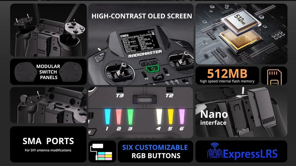 Пульт керування RadioMaster TX12 + 5000mah i GX12 ELRS M2