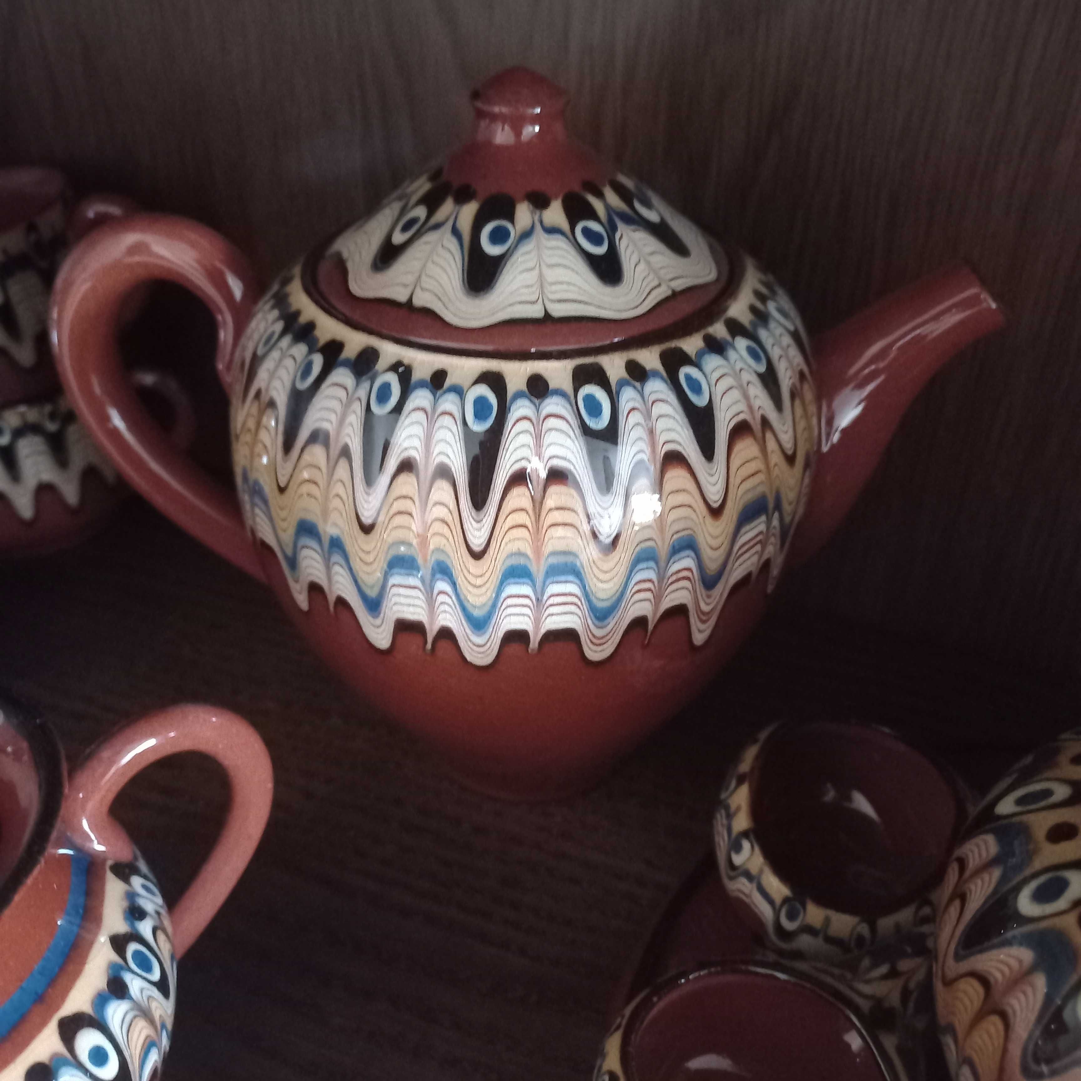 Bułgarska ceramika pawie oczko Duży zestaw