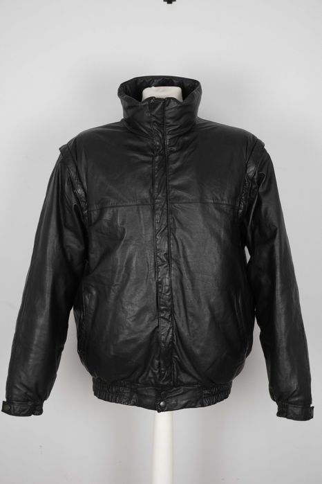 Ramoneska / kamizelka 2w1 puchowe ocieplenie skórzana męska vintage rL