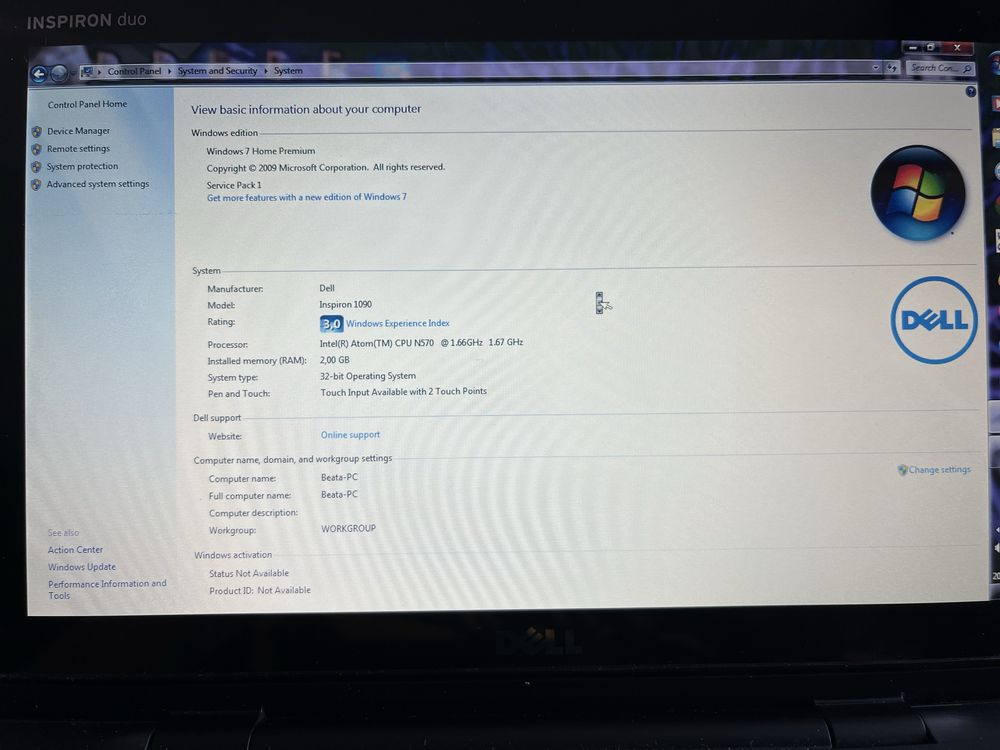 Dell inspirion duo ze stacją dokującą