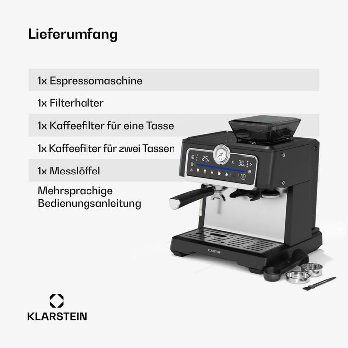 Еспресо-машина GrandPresso Touch | 20 бар | Вбудована кавомолка