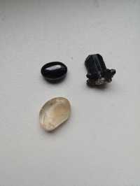 Kamienie naturalne: cytryn, hematyt i turmalin