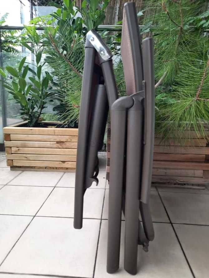 Mocny Nowy Leżak Ogrodowy Aluminiowy Składany Ogród Balkon Plaża Brąz