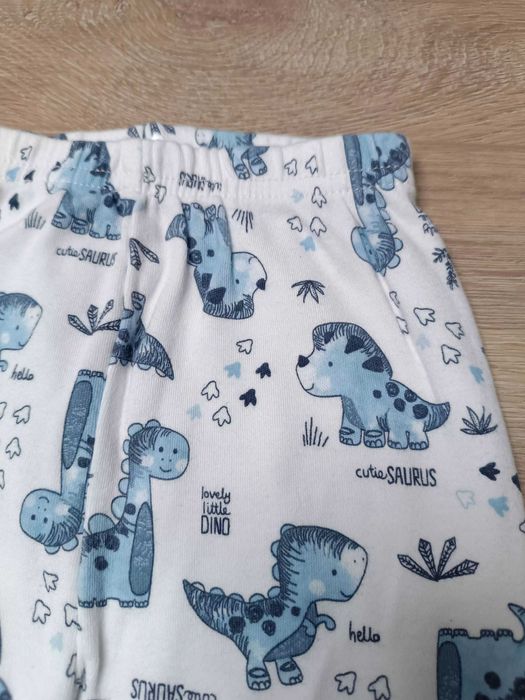 Spodnie spodenki x2 dinozaury paski 'George' 'H&M' 74