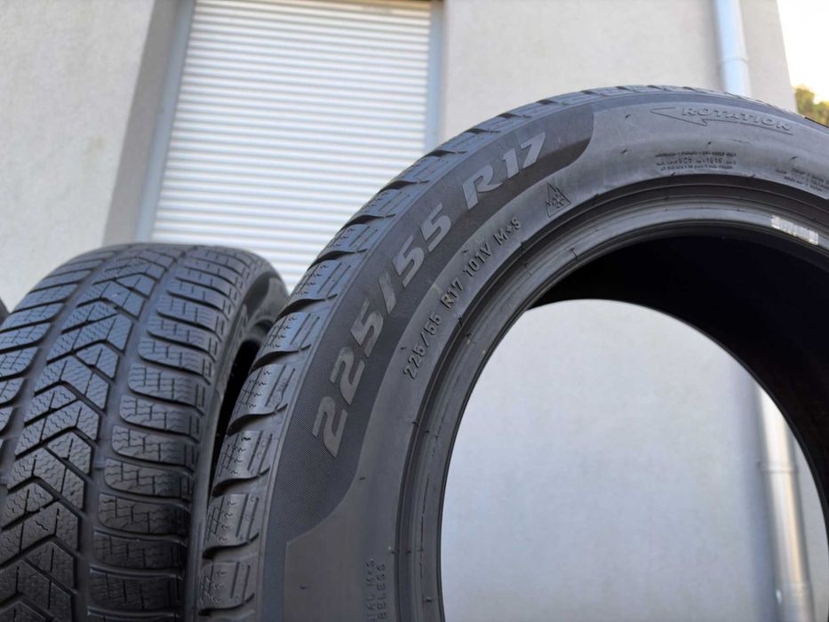 4szt zimowe 225/55R17 Pirelli 7,2mm 2022r świetny stan! Z758 gwarancja