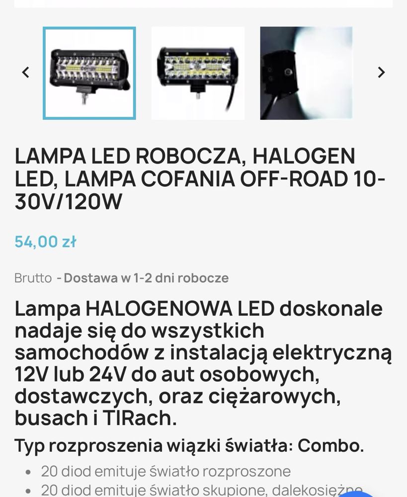 Lampa Robocza LED Quad Terenówka Ciagnik