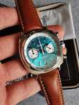 Zegarek Geckota Chronotimer Racing Chronograph Sunburst Aqua Dial