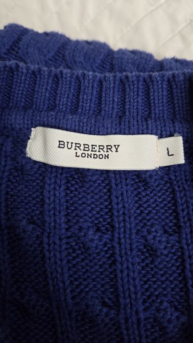Sweter niebieski warkocz ala burberry
