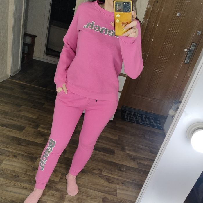 Розовый теплый спортивный костюм, костюм в полоску топ и палаццо, пижа