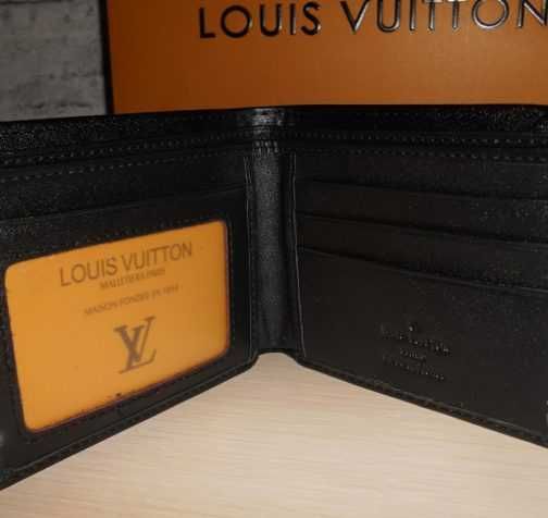 Louis Vuitton portmonetka Czarny portfel męski skóra 1715-26