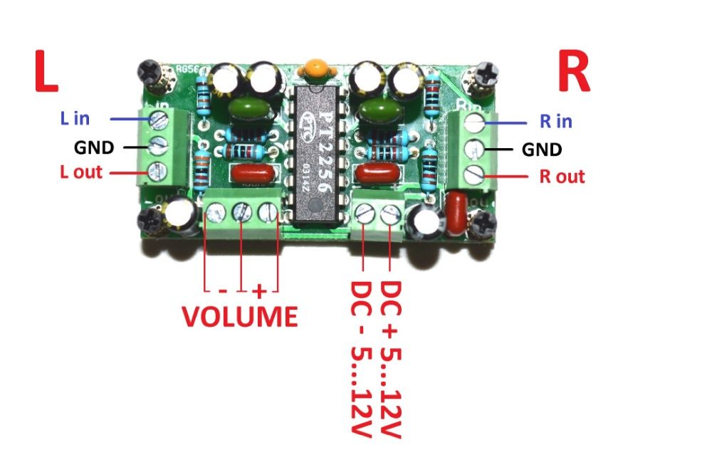 Електронний регулятор гучності PT2256 з тонкомпенсацією