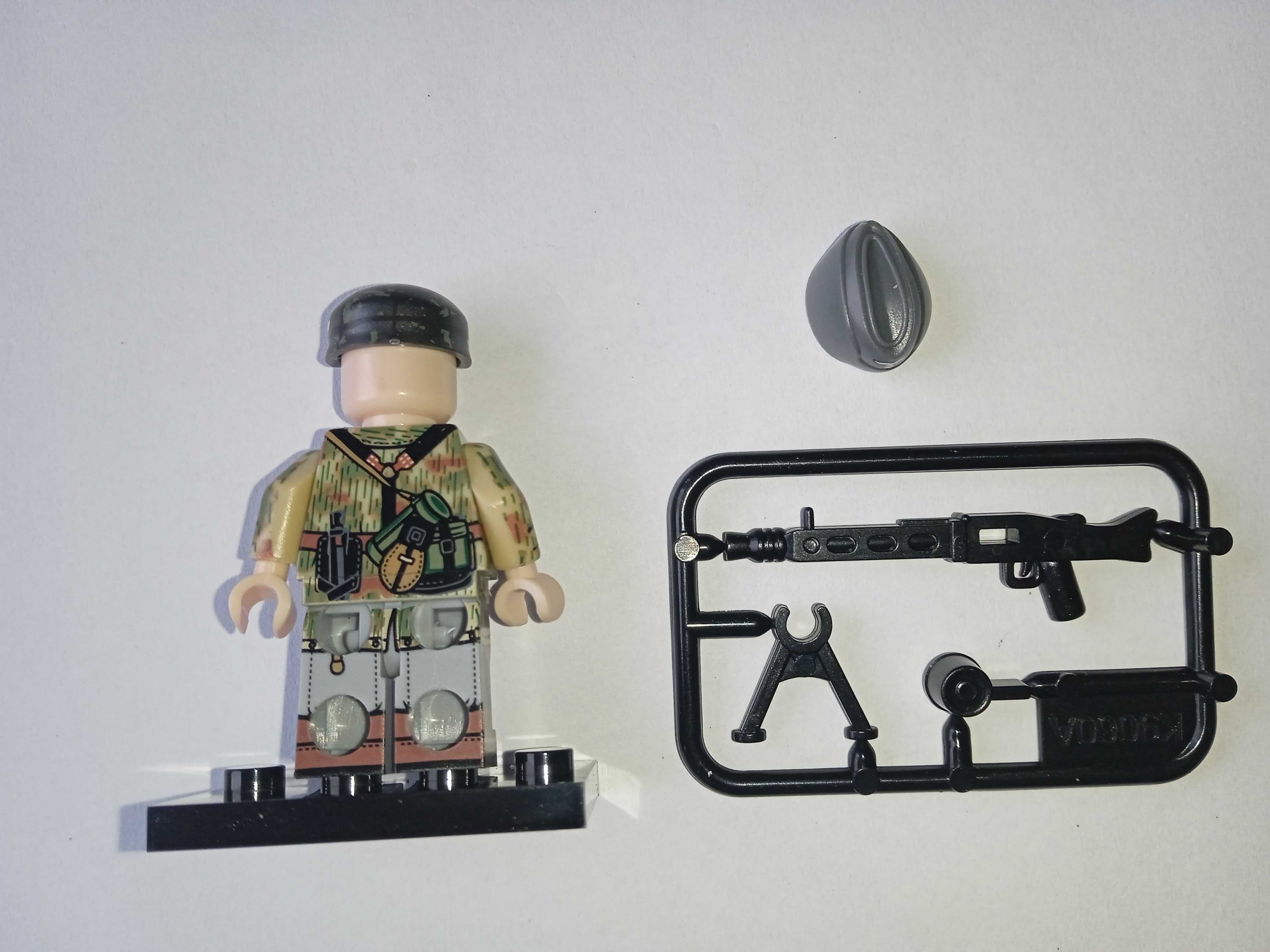 Figurka żołnierza niemieckiego z br. 4 strony nadruk WW2 komp. z Lego