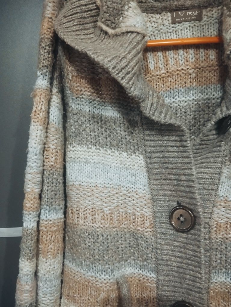 Kardigan długi sweter sweterek dla bliźniaczek blizniaczki