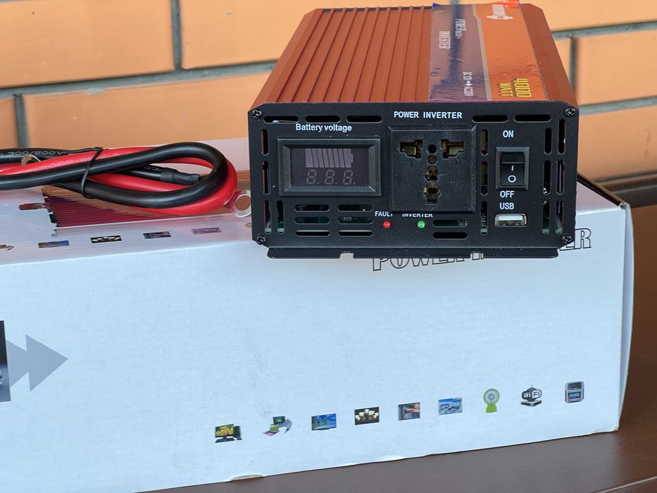 Мощный преобразователь тока, инвертор 12v-220v 4000 с ПЛАВНЫМ ПУСКОМ