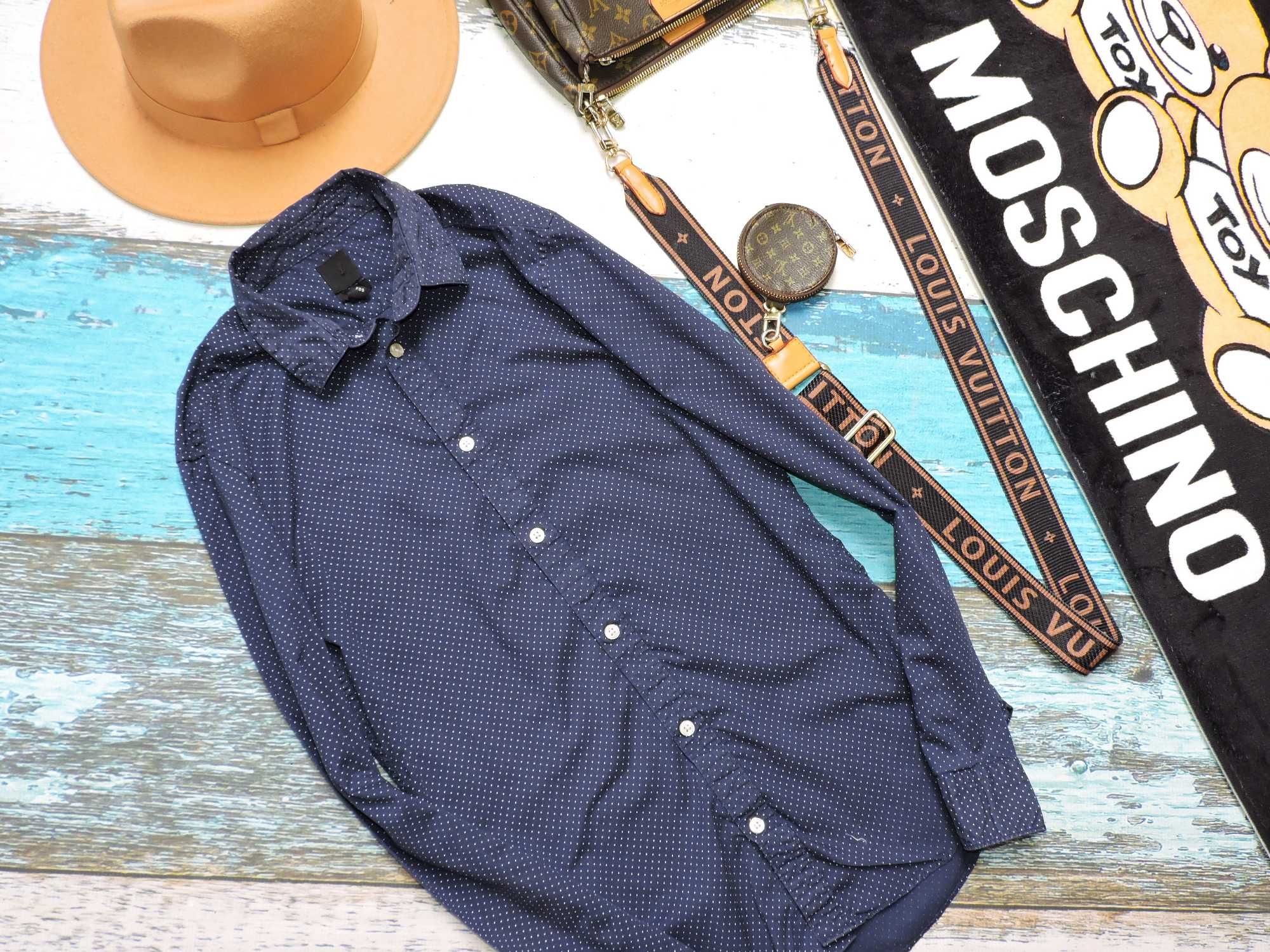 H&M Męska koszula slim fit groszki S