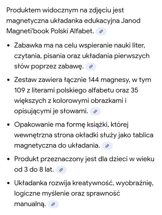 Janod*Magnetyczna książka*Polski Alfabet 144 magnesy*nauka głoskowania