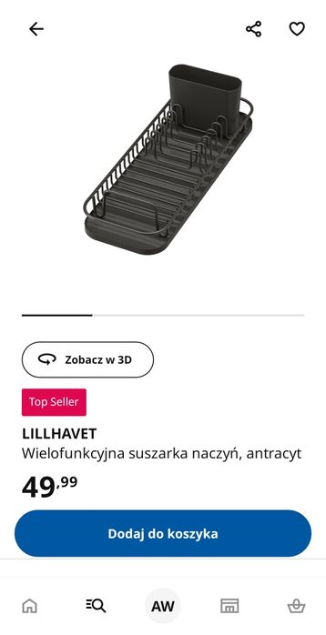 Wielofunkcyjna suszarka do naczyń LILLHAVET antracyt ikea
