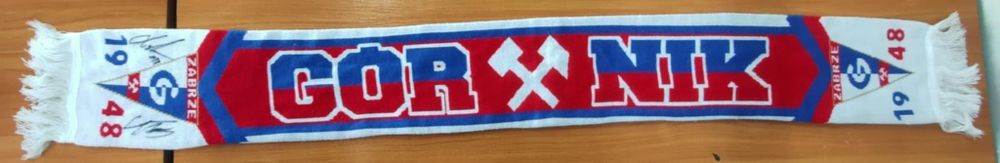 Szalik kibicowski Górnik Zabrze z autografami