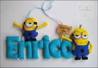 Decoração Placa Porta Quarto Criança Minions