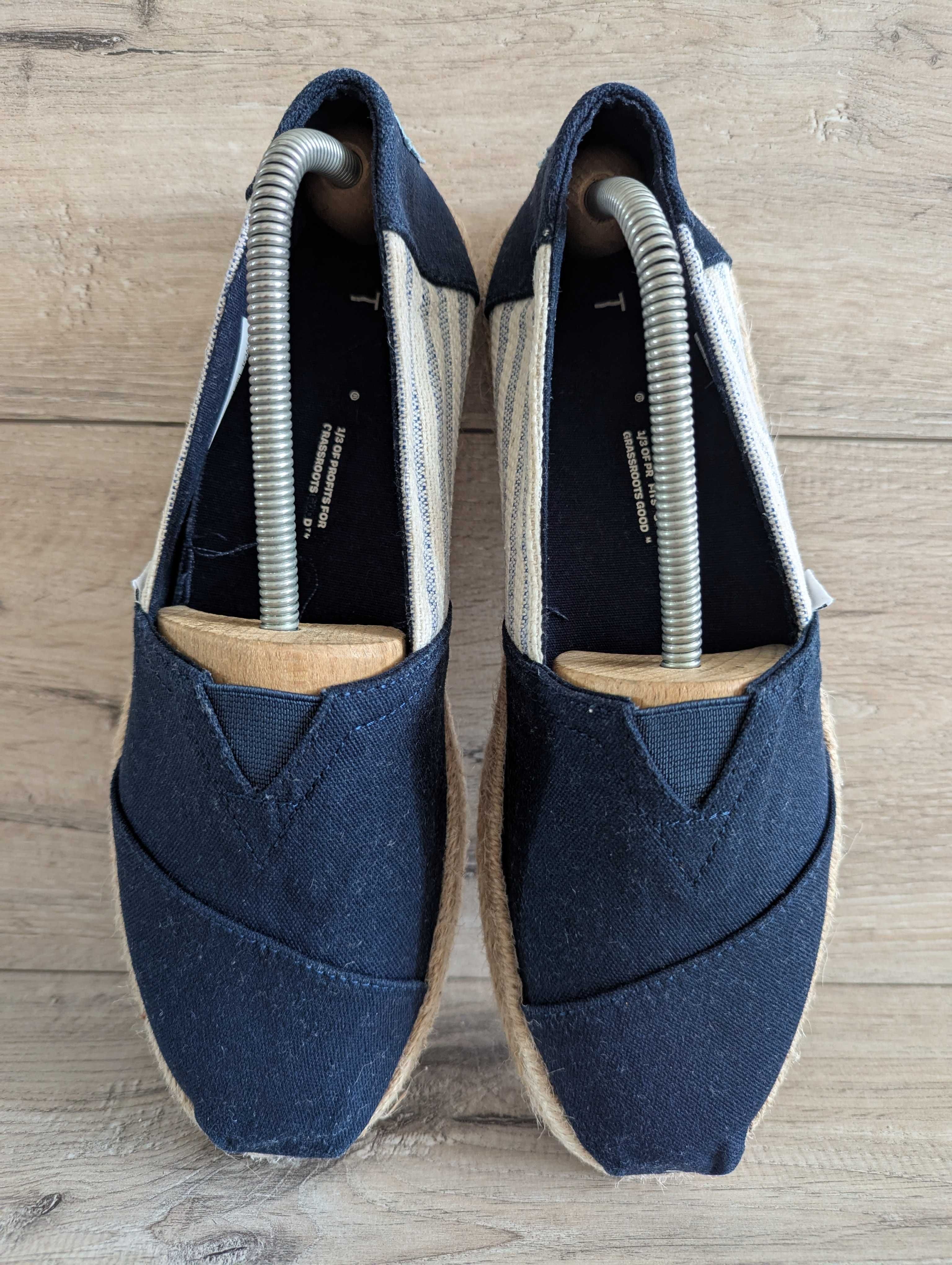Эспадрильи туфли  мокасины б/у Toms Alpargata Rope 41-42 р 26.5 см