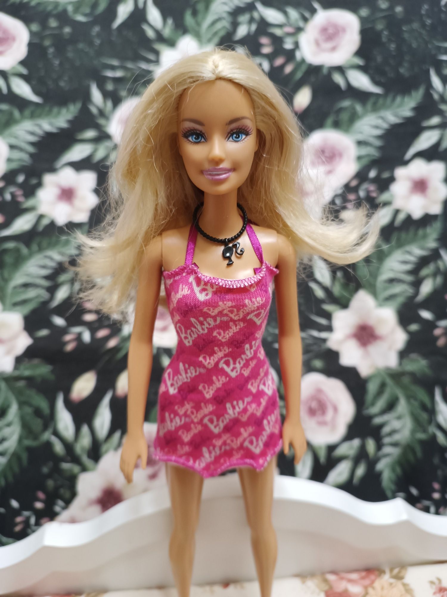 Lalka Barbie blondynka Mattel różowa sukienka vintage 1998 Doll