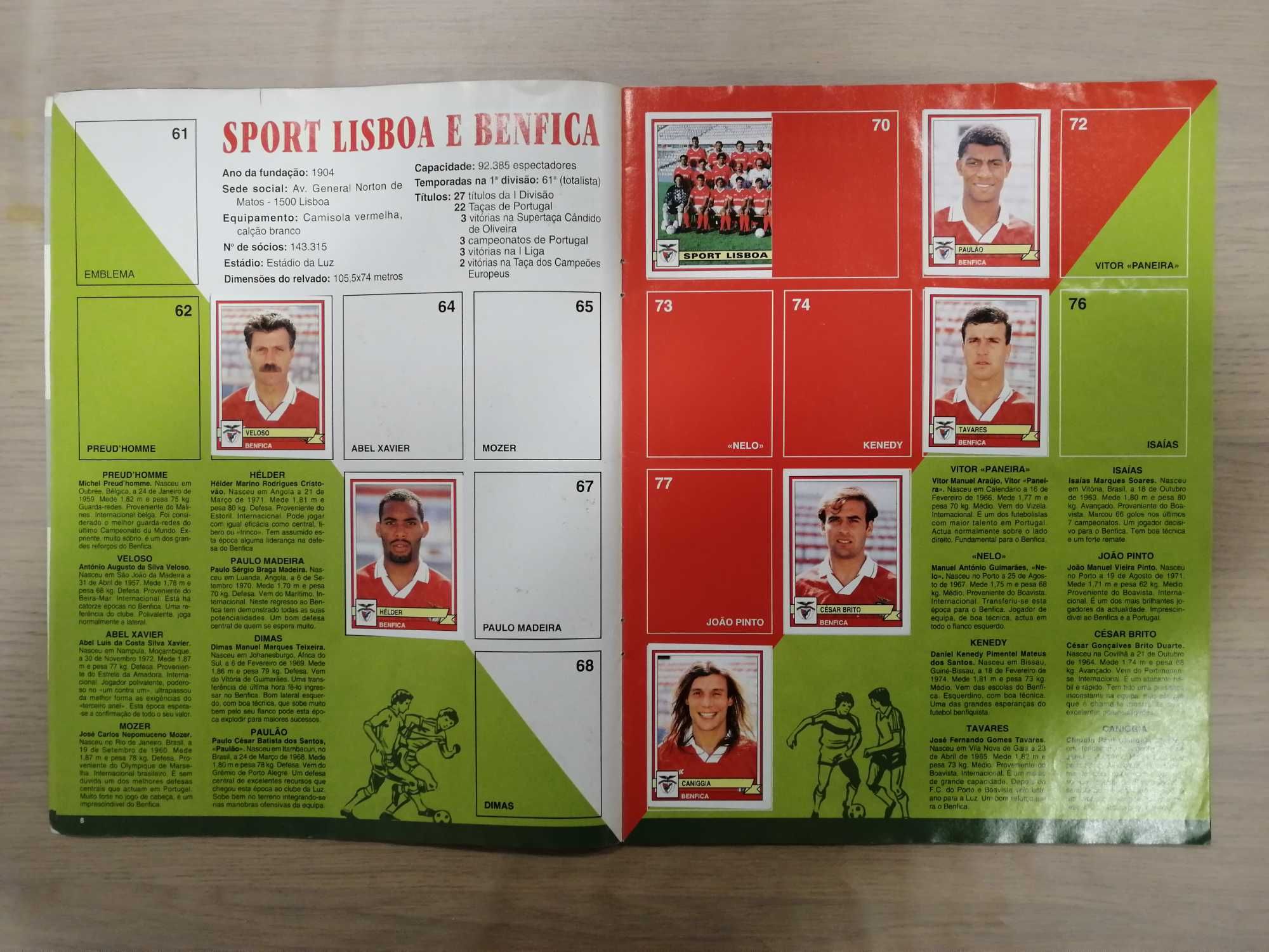 Caderneta Futebol 94-95 - Panini [Incompleta]