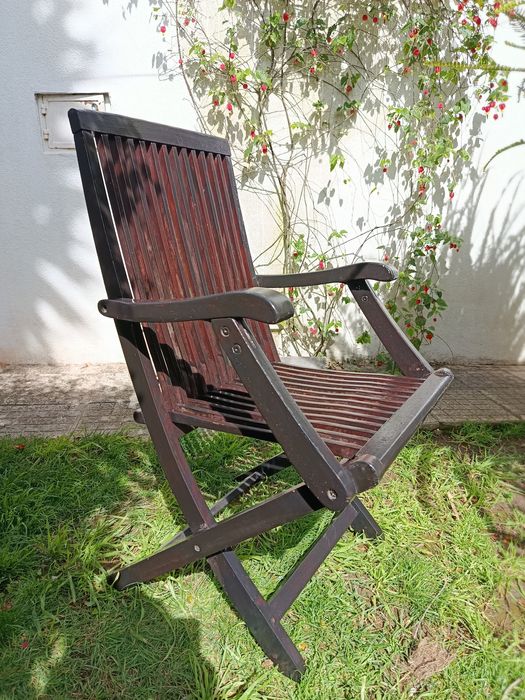 Cadeirão de jardim wenge dobravel