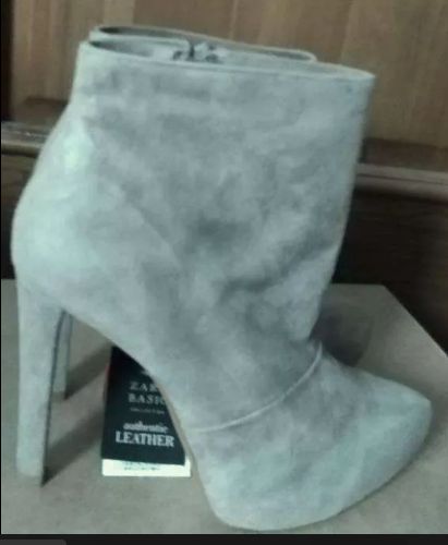 ZARA -Skórzane /zamszowe botki na obcasie r.38 HIT