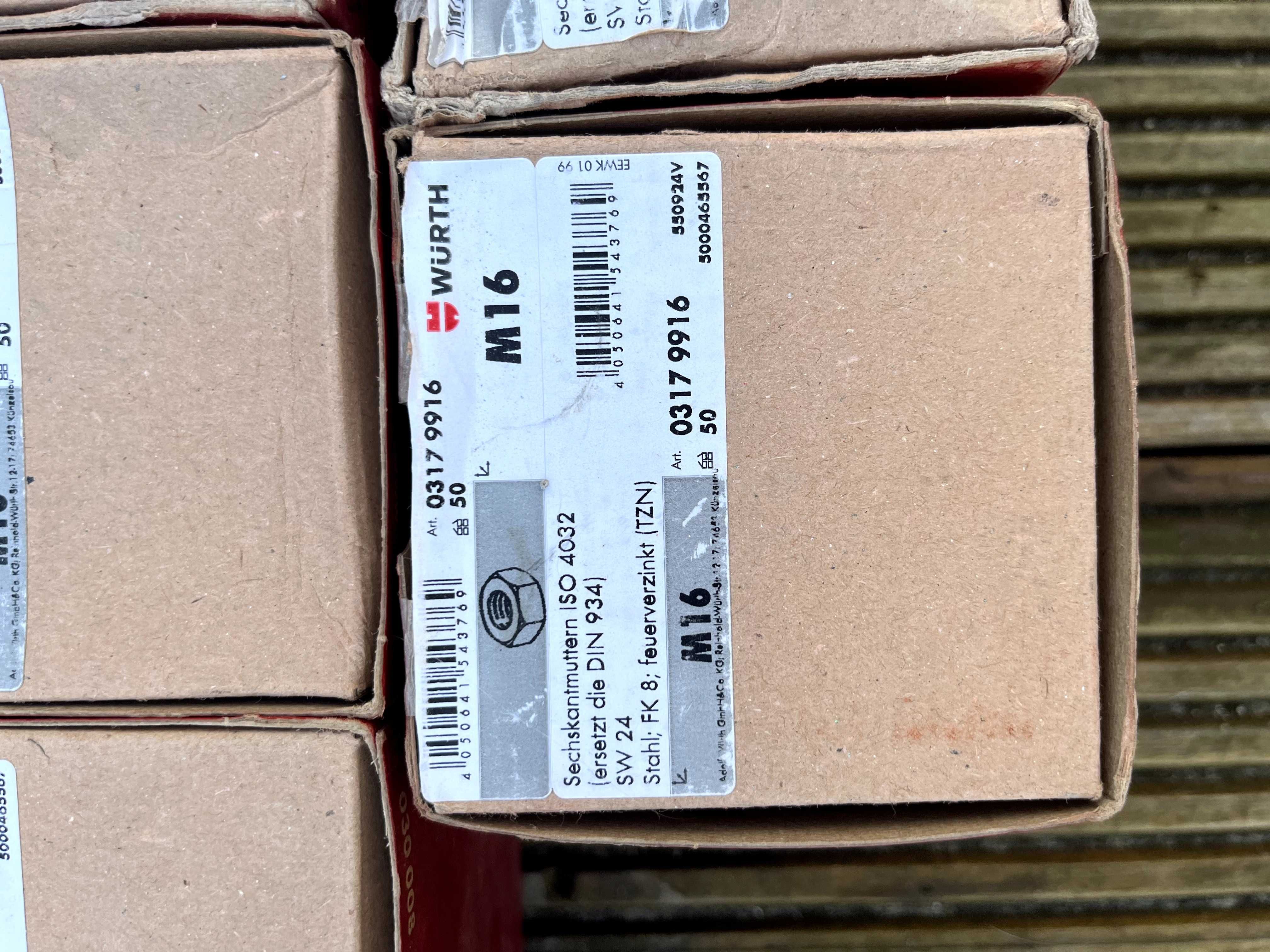 Zestaw nakrętek i śrub WURTH M16x70 NOWE lub na sztuki