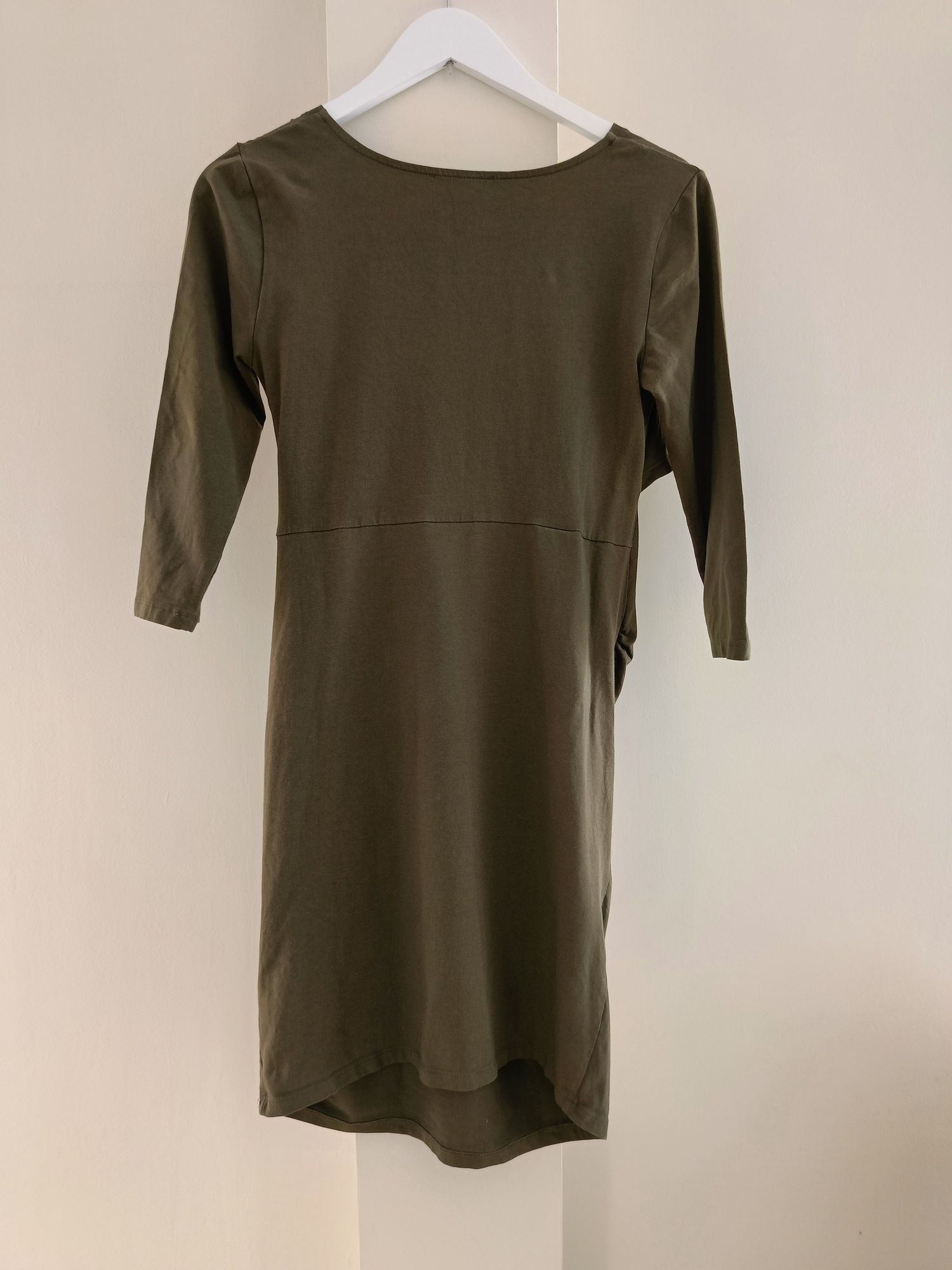Sukienka ciążowa do karmienia 38 M khaki Marks& Spencer 3/4 rękaw