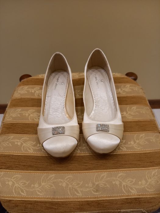 Buty ślubne, wizytowe, czółenka ekri