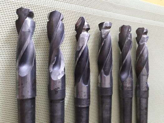 Wiertła do metalu 20,5 HSS z uchwytem morsa z płetwą - 6 szt - Toczone