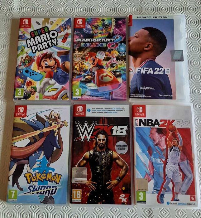 Nintendo Switch + Bolsa + 6 Jogos