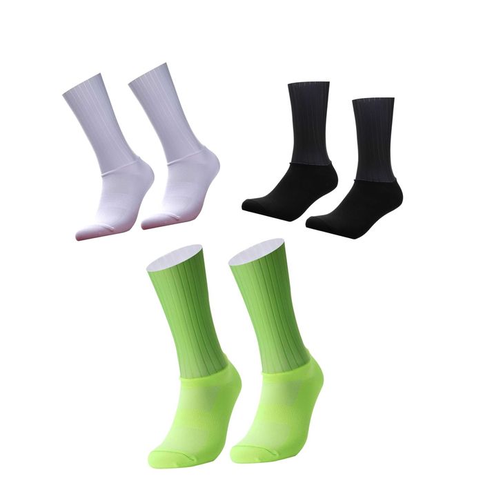 Meias Aero Antiderrapantes Silicone Ciclismo Desportos