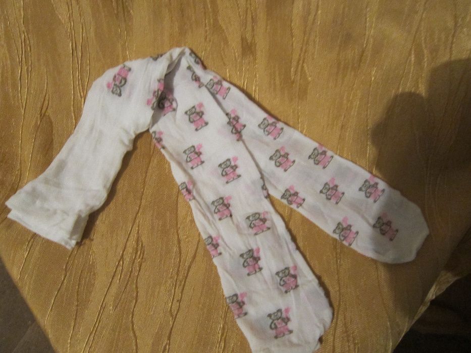 Meia calça branca com ursinhos rosa tamanho 1 ano NOVAS