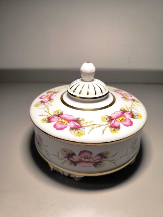 Pote de Cerâmica com Tampa – Decoração Floral