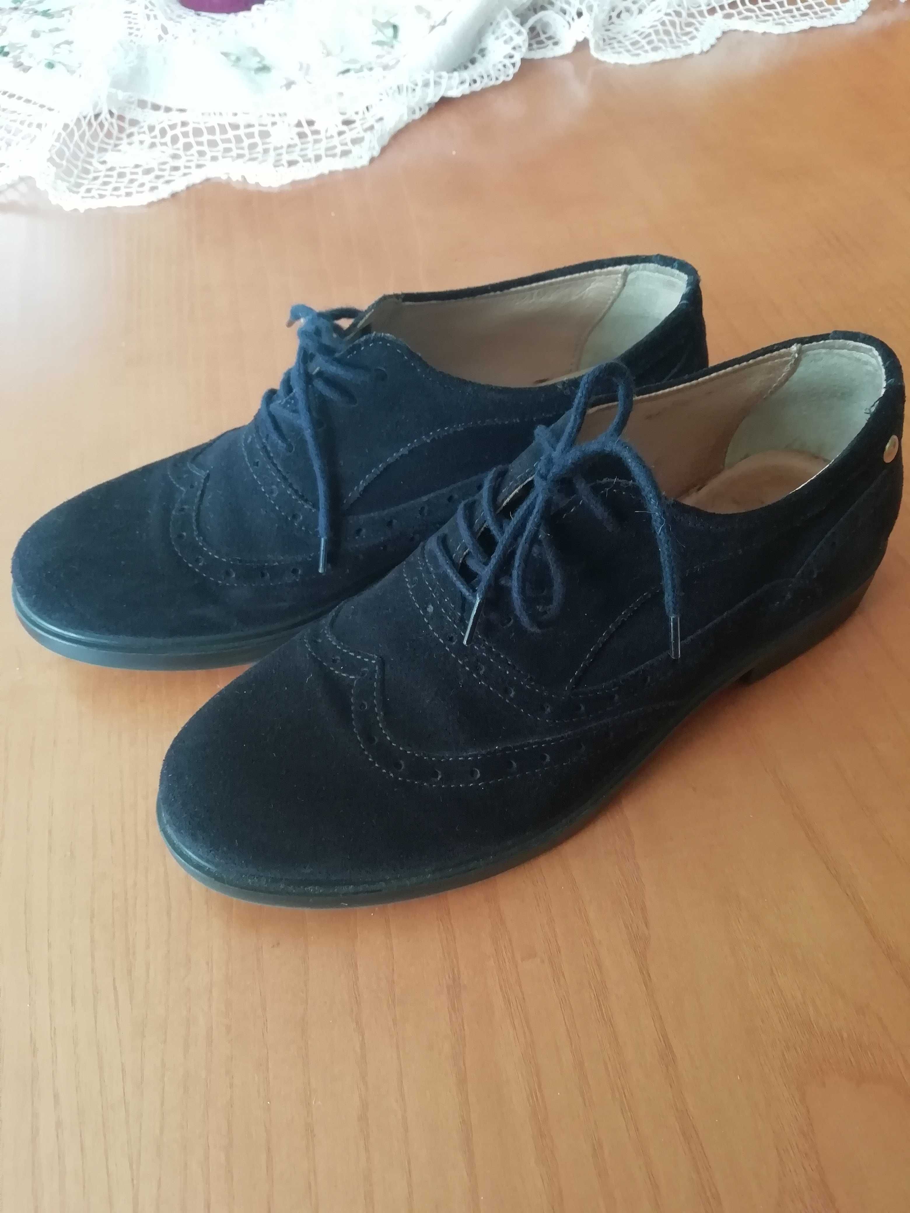 Sapatos Oxford em pele azuis escuros n37