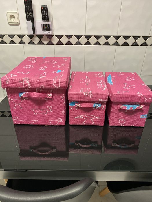 Conjunto 3 caixa de decoração de criança