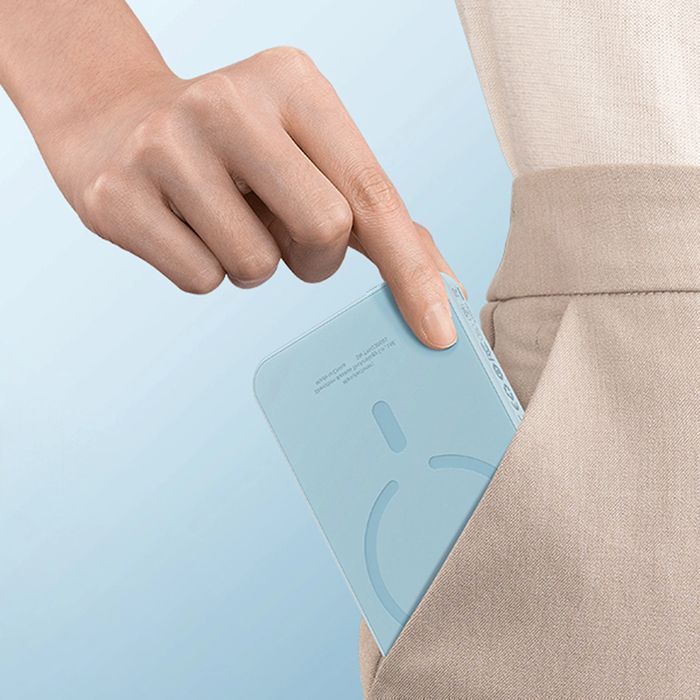 Mini powerbank Baseus 5000mAh 20W + kabel USB-C (20V/3A) - niebieski