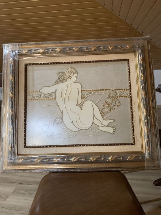 Quadro em bordado Madeira