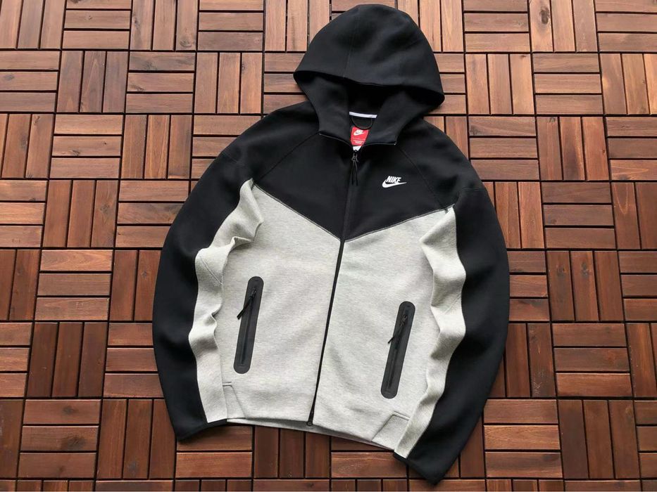 Зіп худі Nike tech fleece 2024 M-XXL чорно сіра найк
