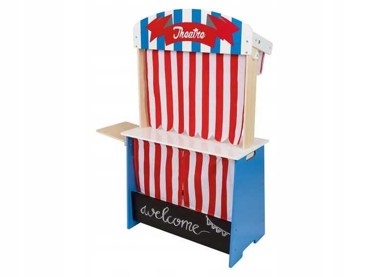Duży Drewniany Sklep-Stragan - Kiosk - Teatr 2 w 1 – Zabawka