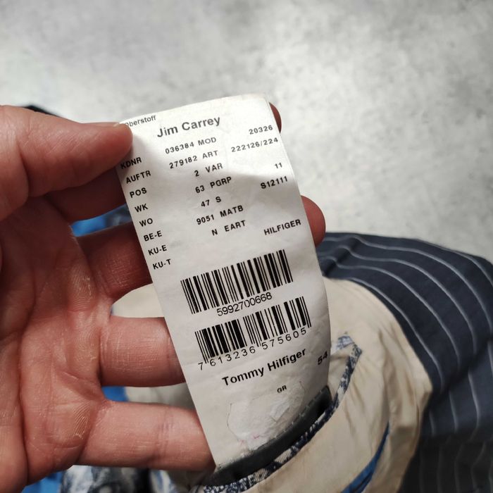 MĘSKA Elegancka PREMIUM Marynarka Paski Granat Tommy Hilfiger Wełna