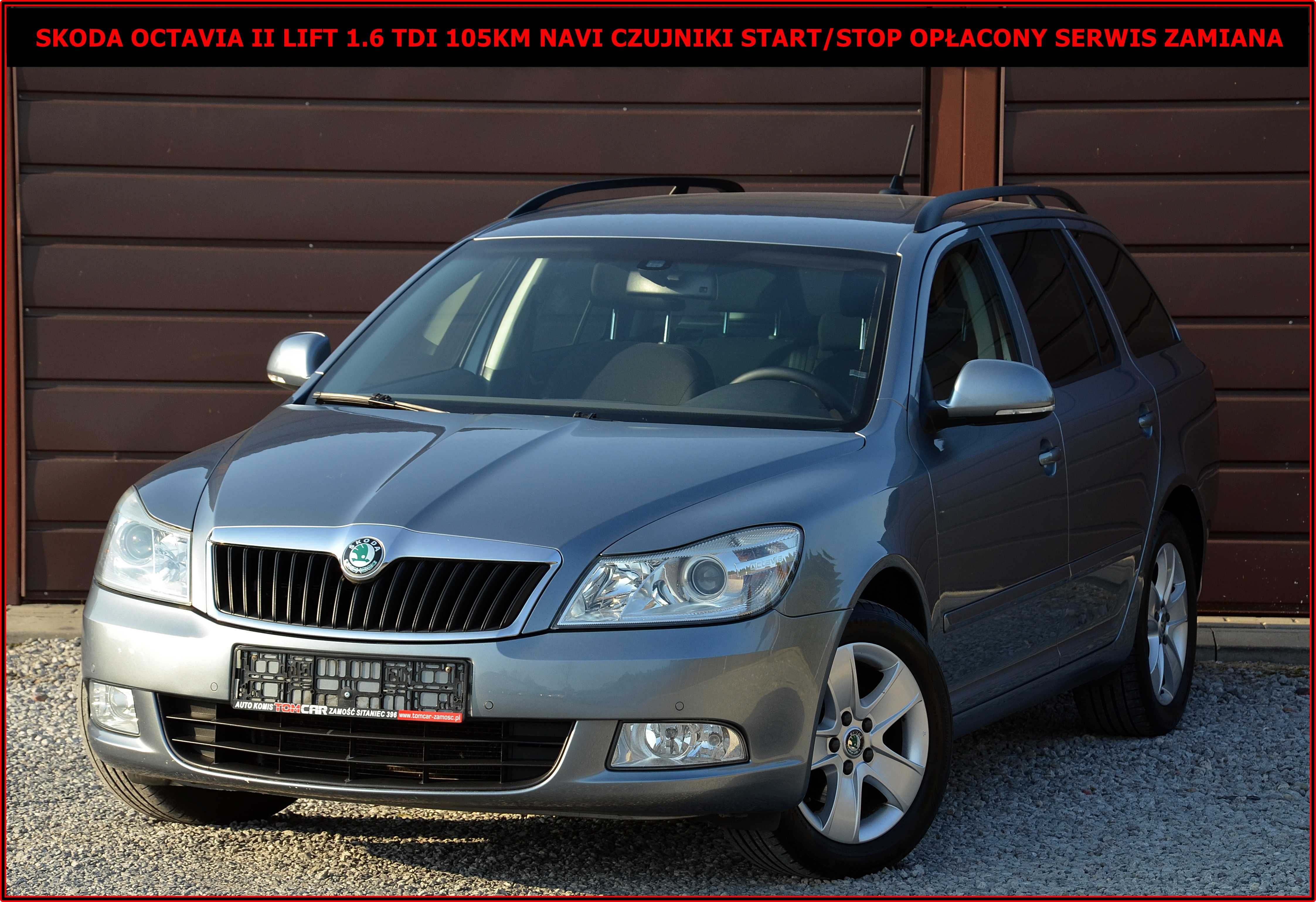 Skoda Octavia Lift 1.6TDI 105KM Navi Czujniki Zamiana Serwis Opłacony
