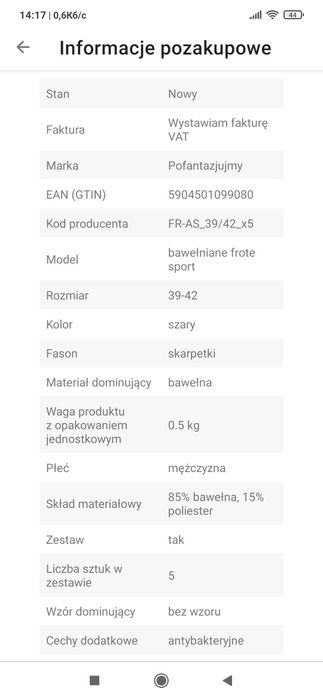 Skarpety, Rozmiar 39-42.(5 szary  + 3 czarny)