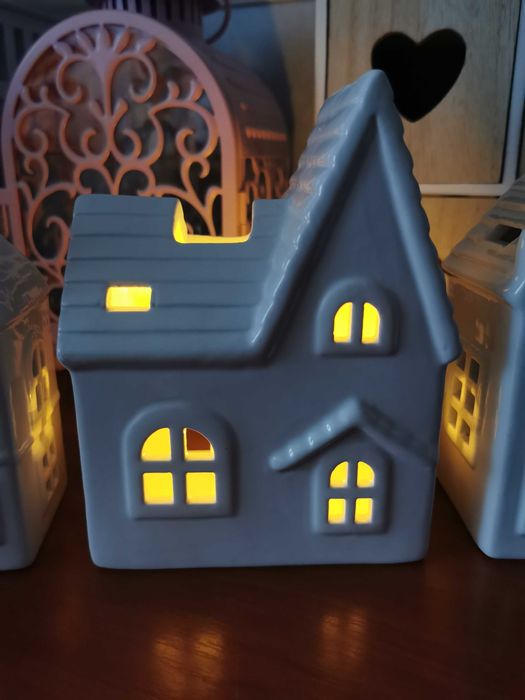 Świecznik kamienica lampka na świeczkę domek