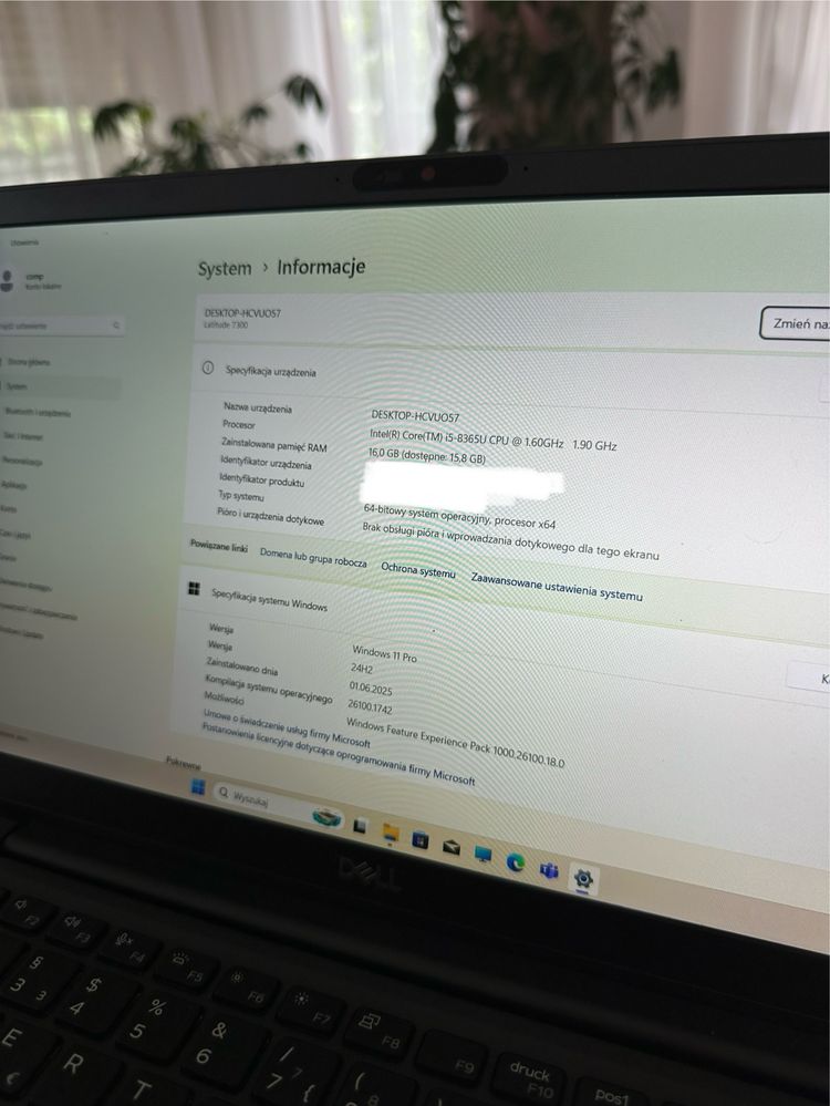 Laptop DELL Latitude 7300 I5-8365U, 16gb RAM, 256gb DYSK