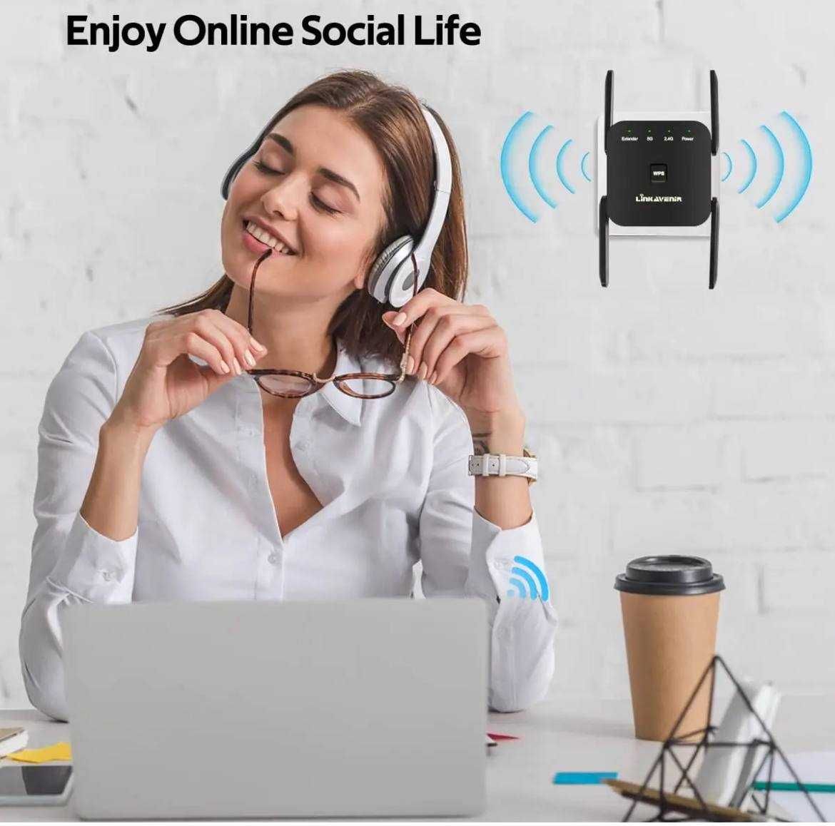 сток LINKAVENIR Wifi Extender Booster Підсилювач