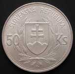 Słowacja 50 koron 1944 - ksiądz Tiso - srebro - stan 1/2