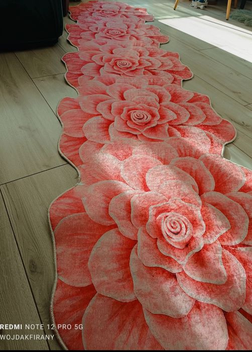 Nowe chodniki kwiaty kolor róż łososiowy 80x300